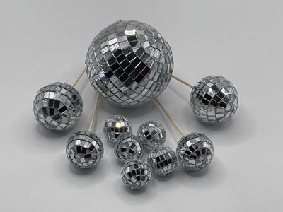 Disco ball set cake toppers