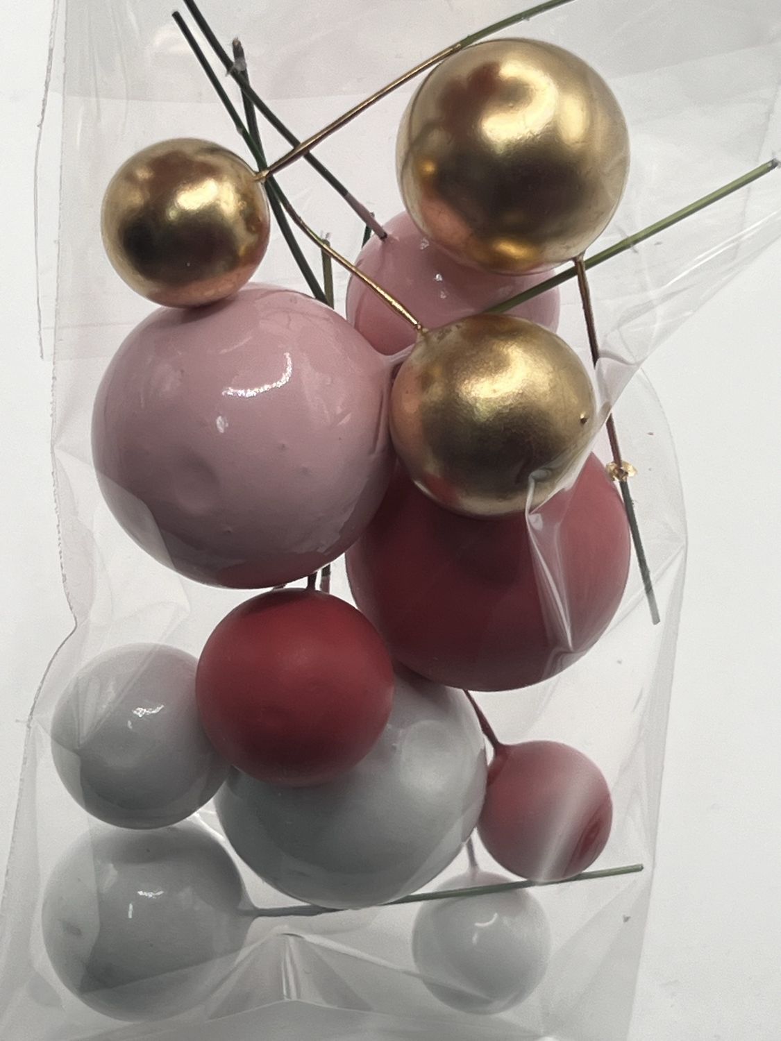 Pink and gold balls