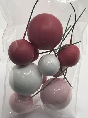 Pink and white balls