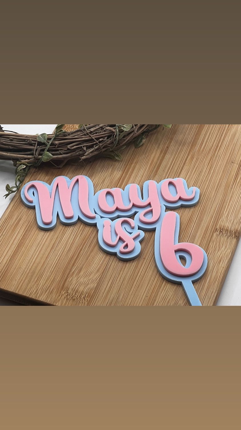 6 cake topper
