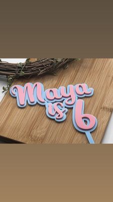 6 cake topper