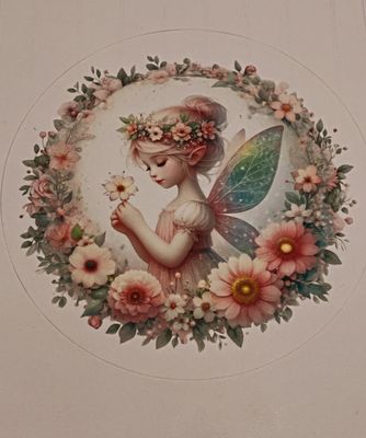 Fairy edible icing pre cut 8 inch round