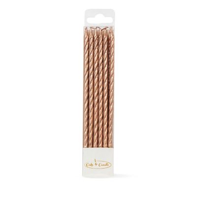 SPIRAL Cake Candles GOLD (Pack of 12)