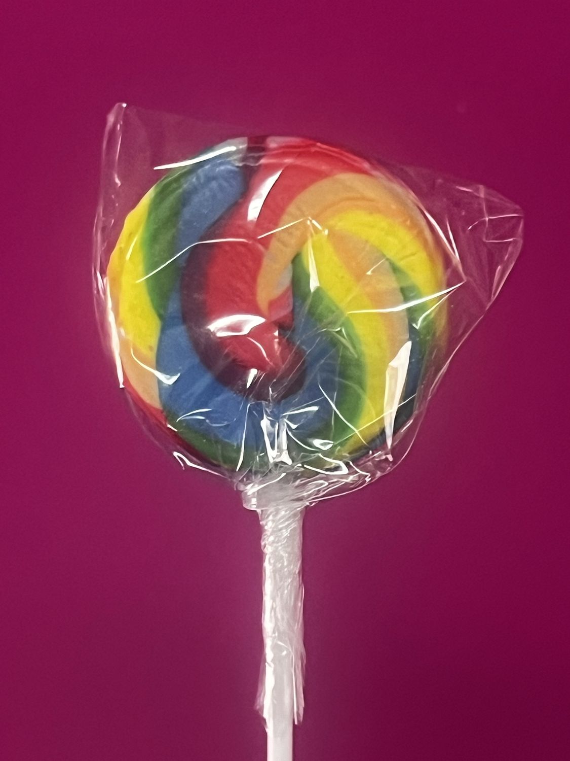 Rainbow swirl lollipop