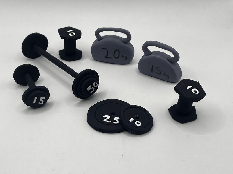 Weight gym cupcake toppers