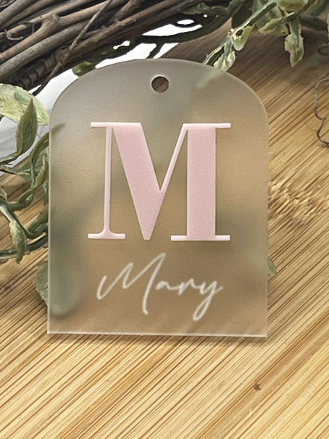 Personlised Frosted  Arch Engraved Tags