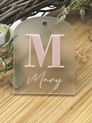 Personlised Frosted  Arch Engraved Tags