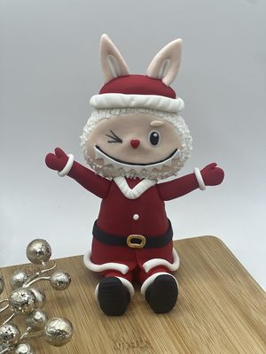 Labubu Santa cake topper
