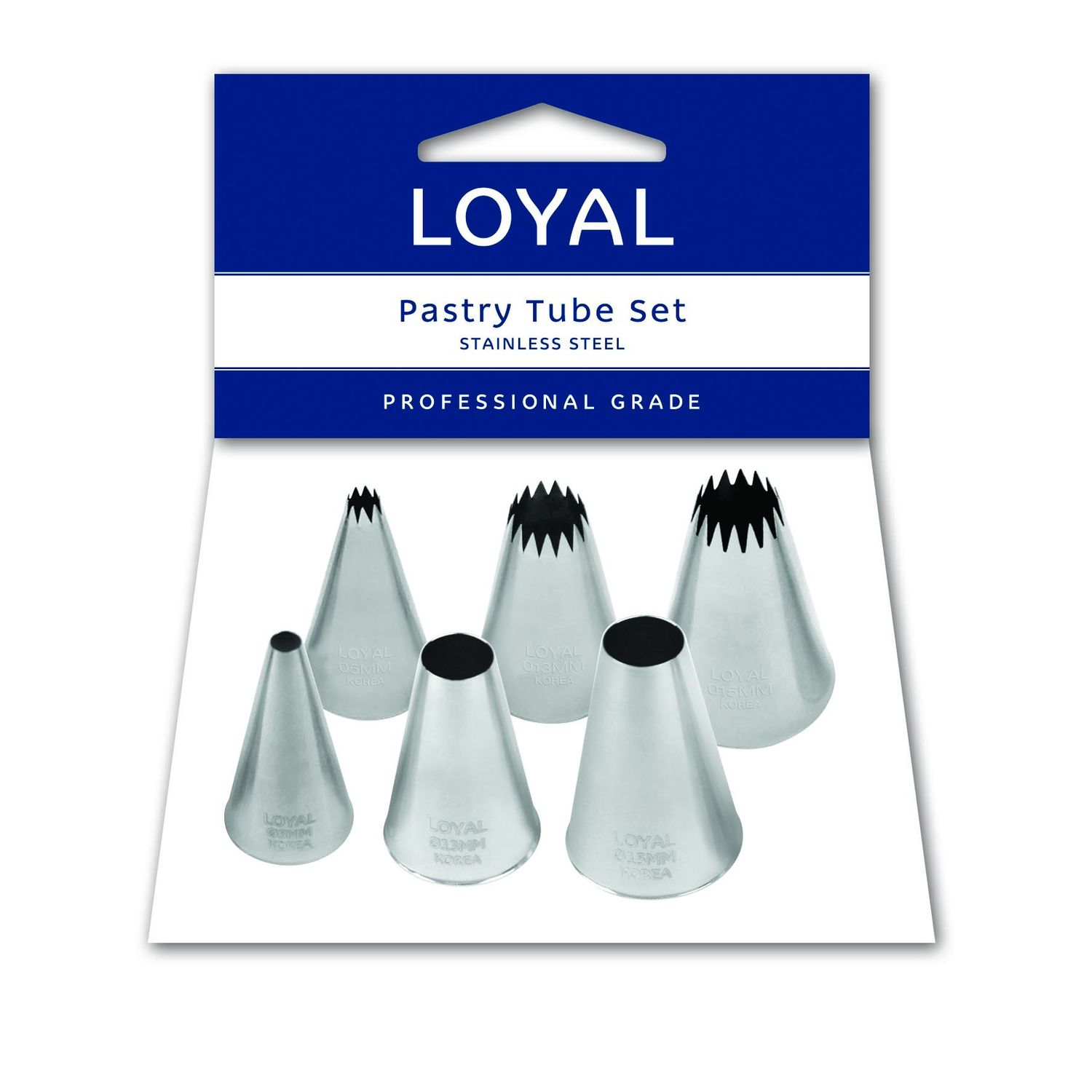 SET 6 ASSORTED FRENCH STAR+ROUND PASTRY TUBE