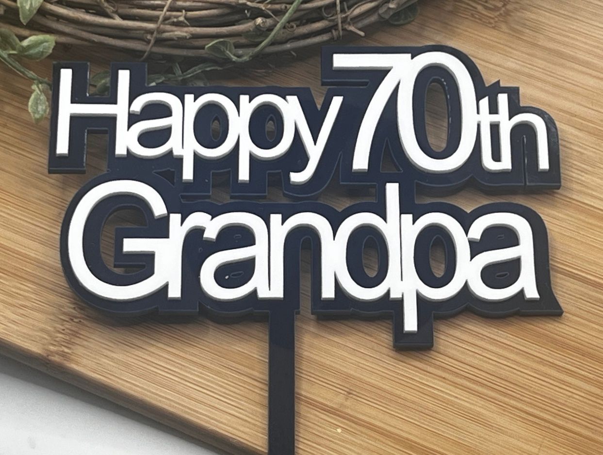 Happy 70th Grandpa Cake Topper