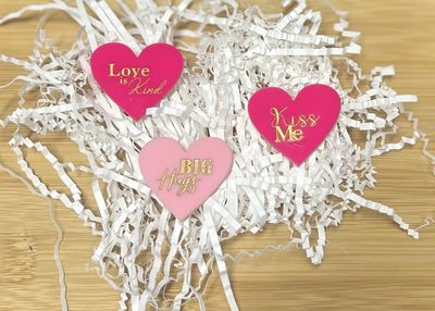 Engraved heart cupcake charms