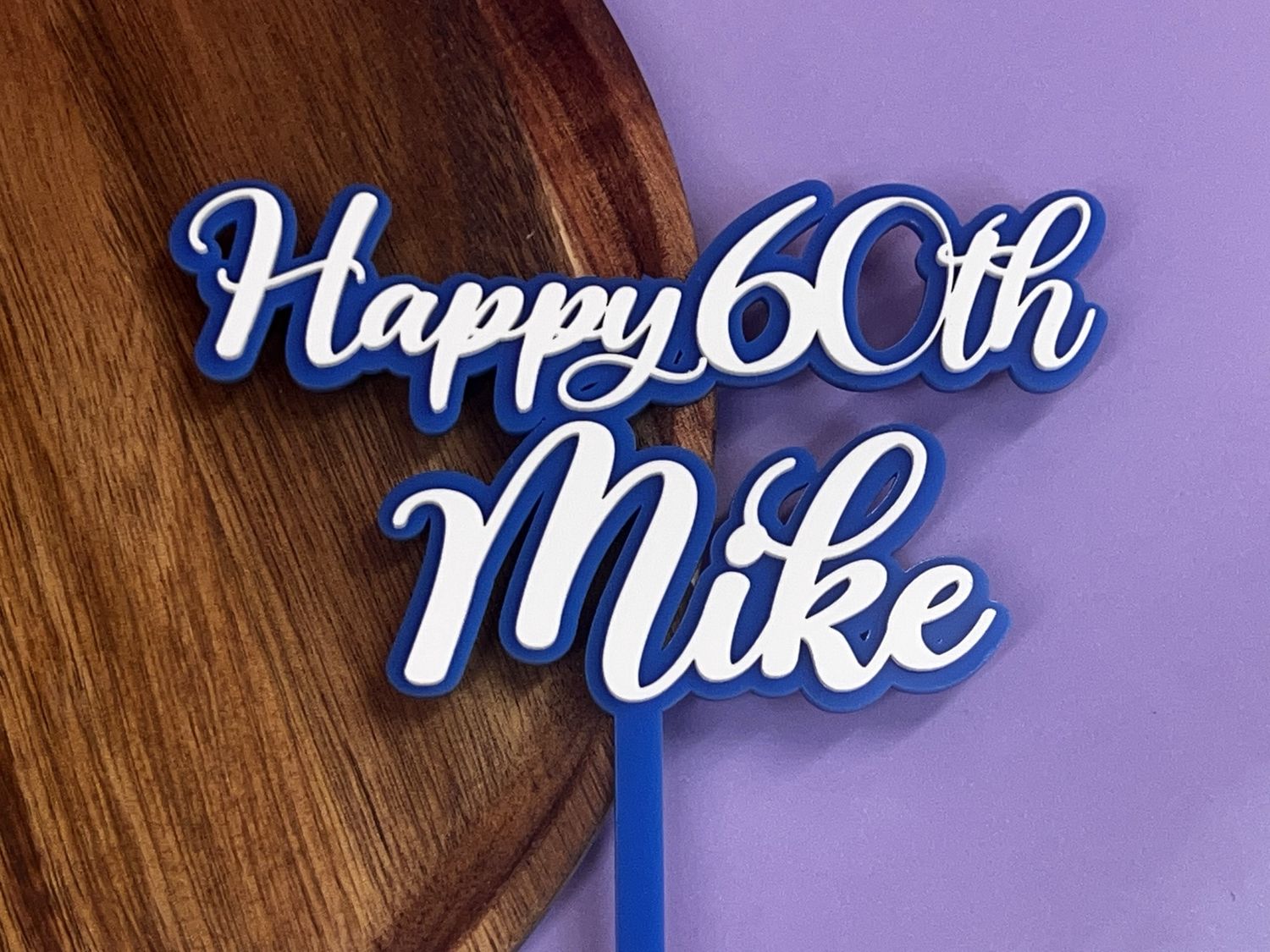 60th Birthday Double cake Topper