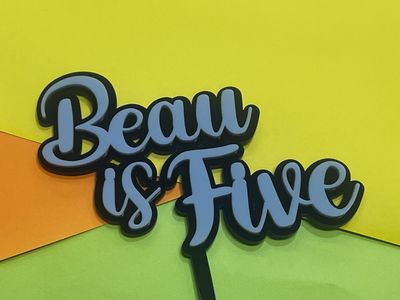 Five plus name cake topper