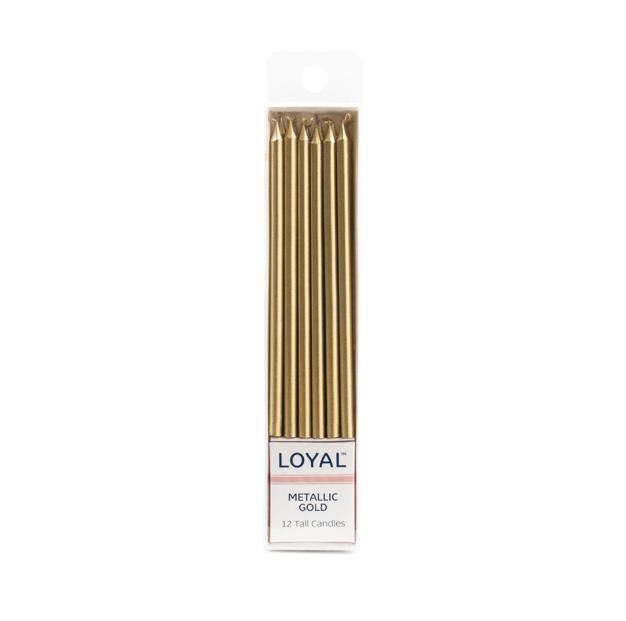 Tall Candle Metallic Gold (12pc)
