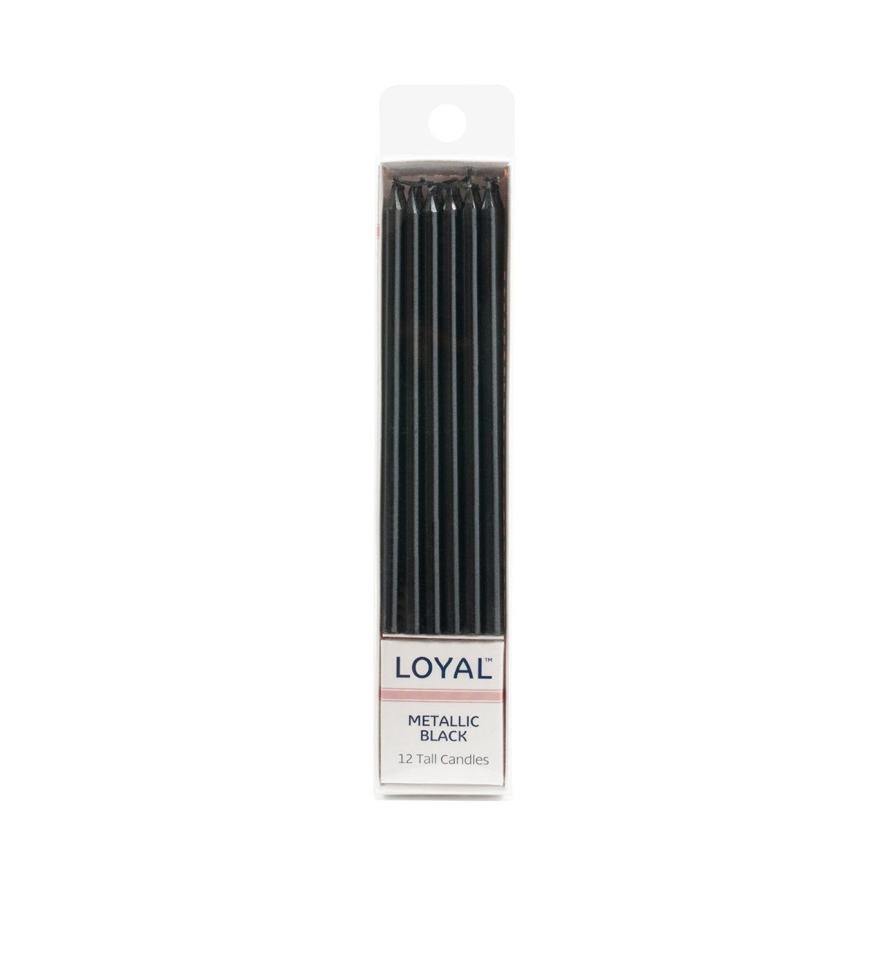 Tall Candle Metallic Black (12pc)