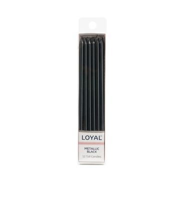 Tall Candle Metallic Black (12pc)