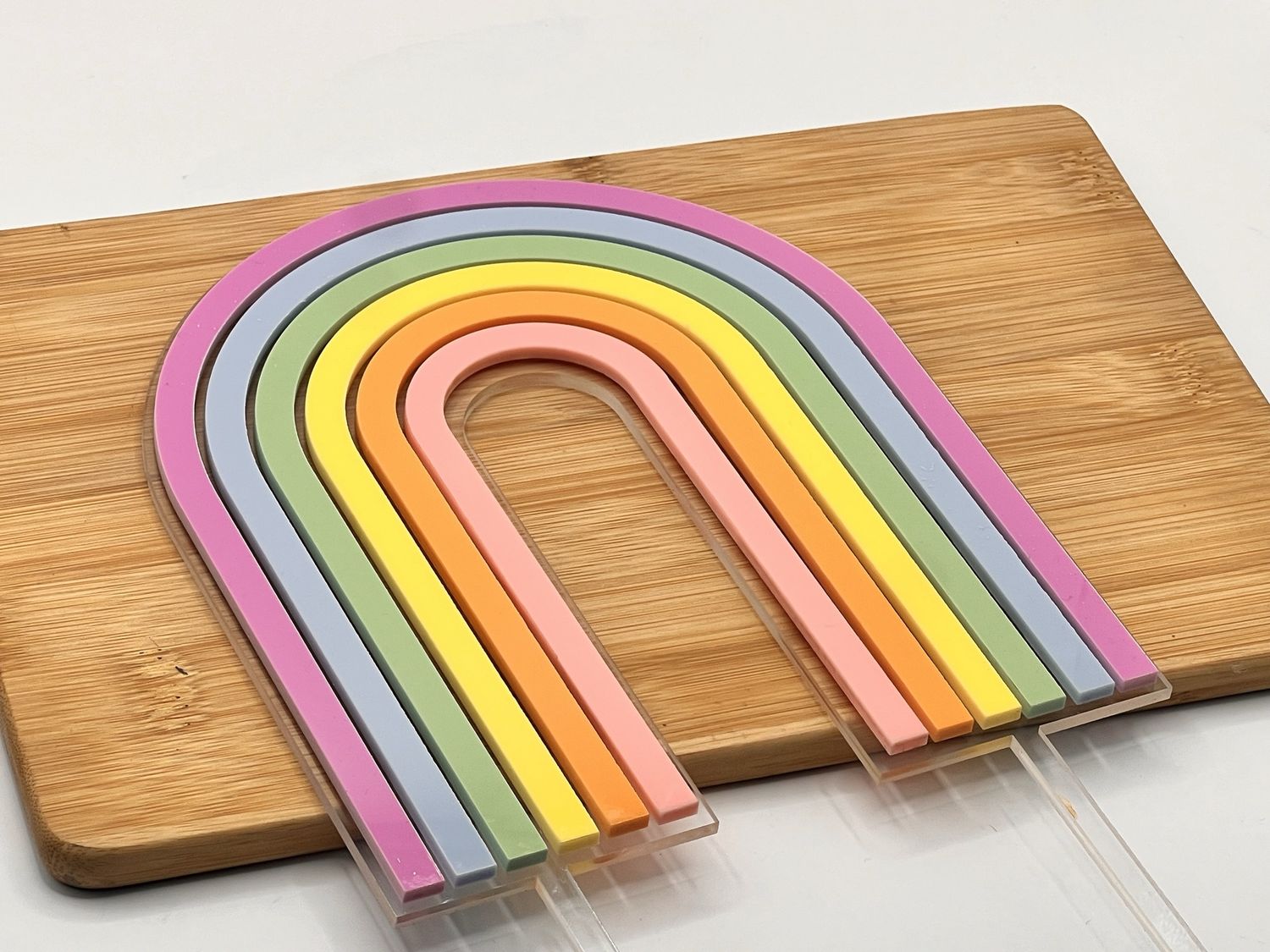 RAINBOW ACRYLIC PASTEL CAKE TOPPER