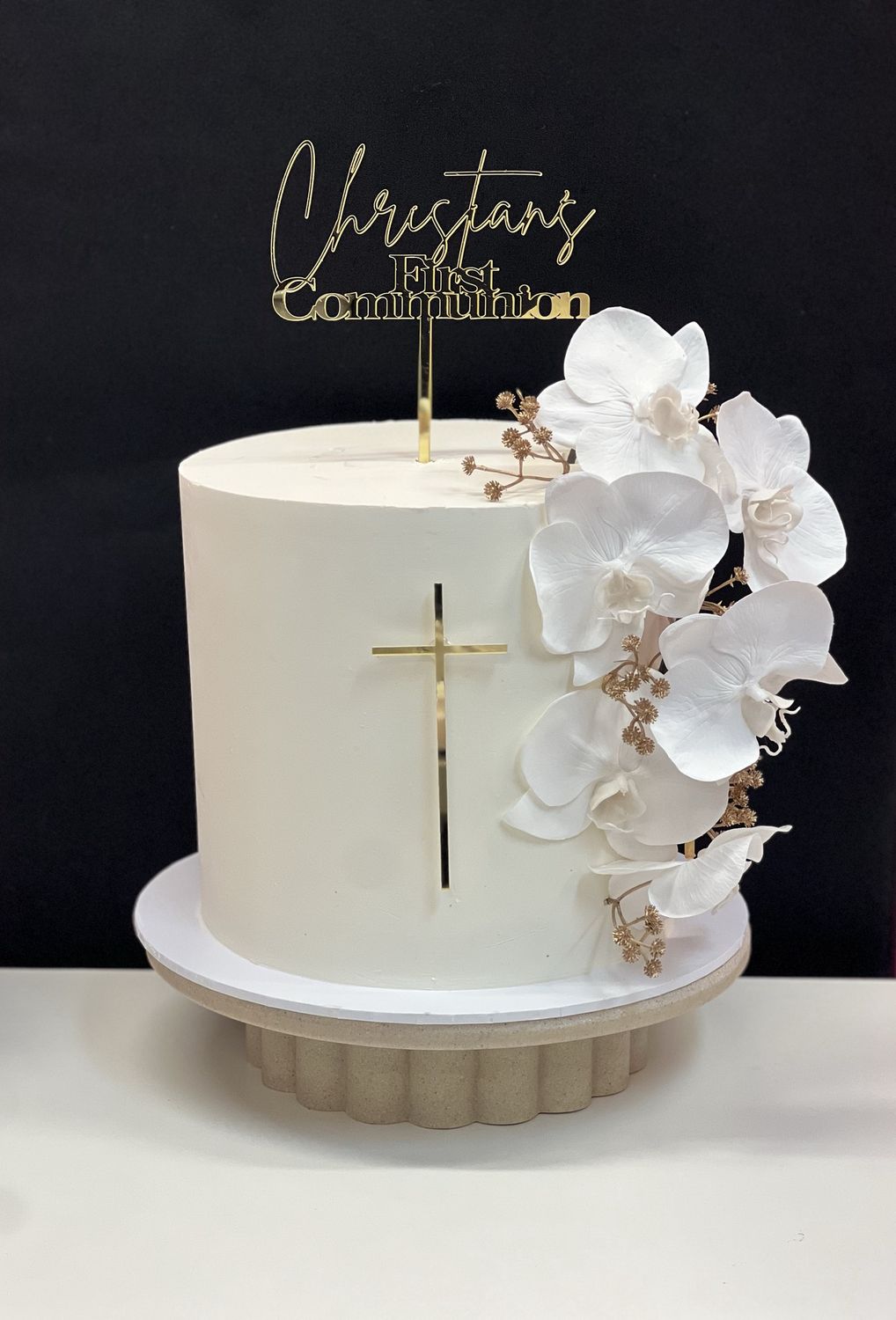 First Communion Orchid Cake 