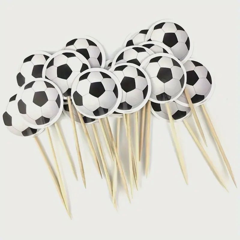 24pcs Soccer ball Cake Toppers