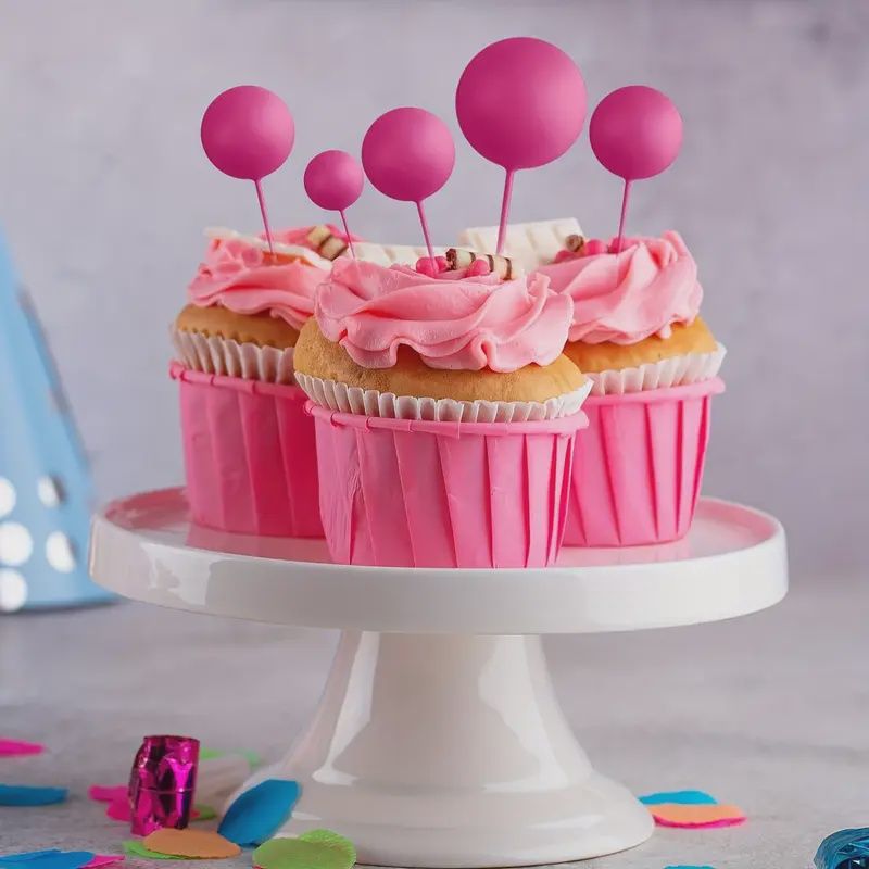HOT PINK CAKE BALL DECORATIONS