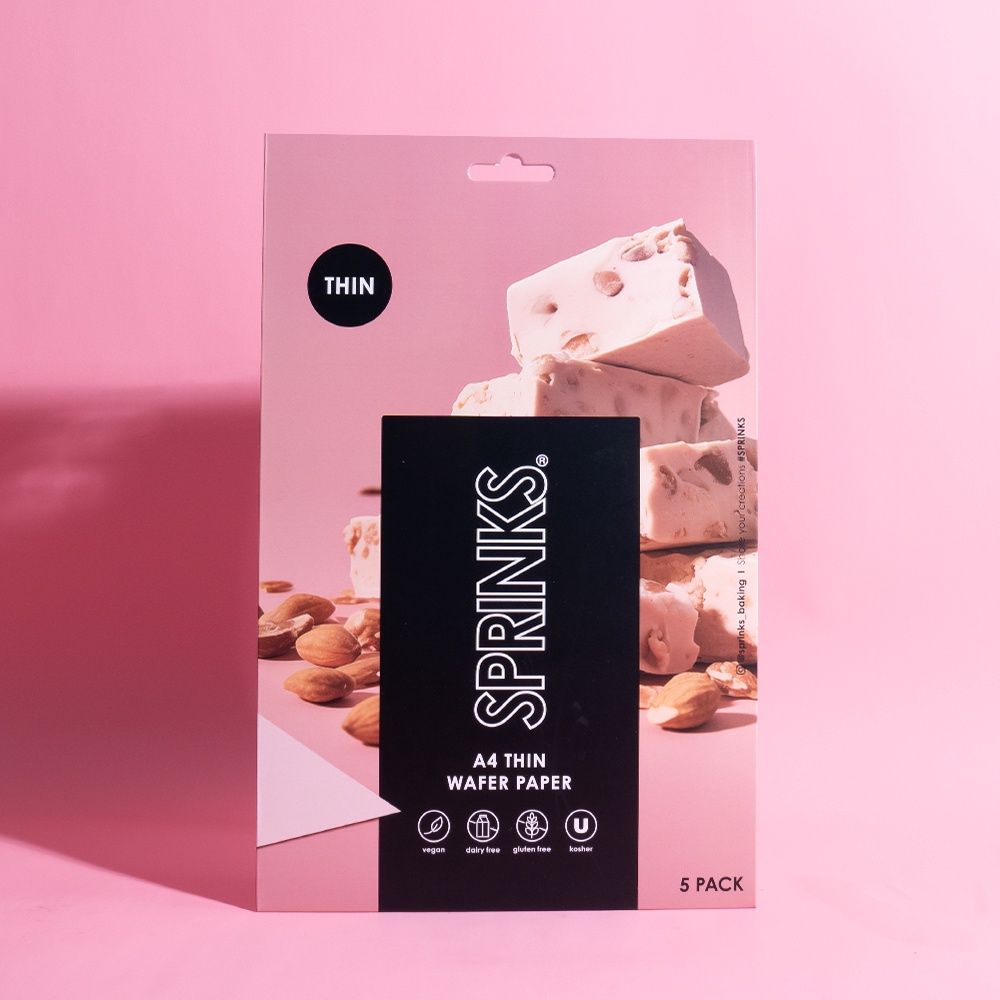 WHITE Rectangle Wafer Paper (THIN) - A4 size (Pack of 5)