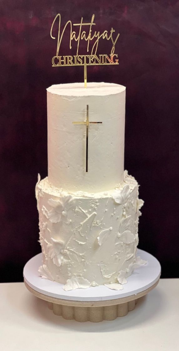 Two tire Christening Cake