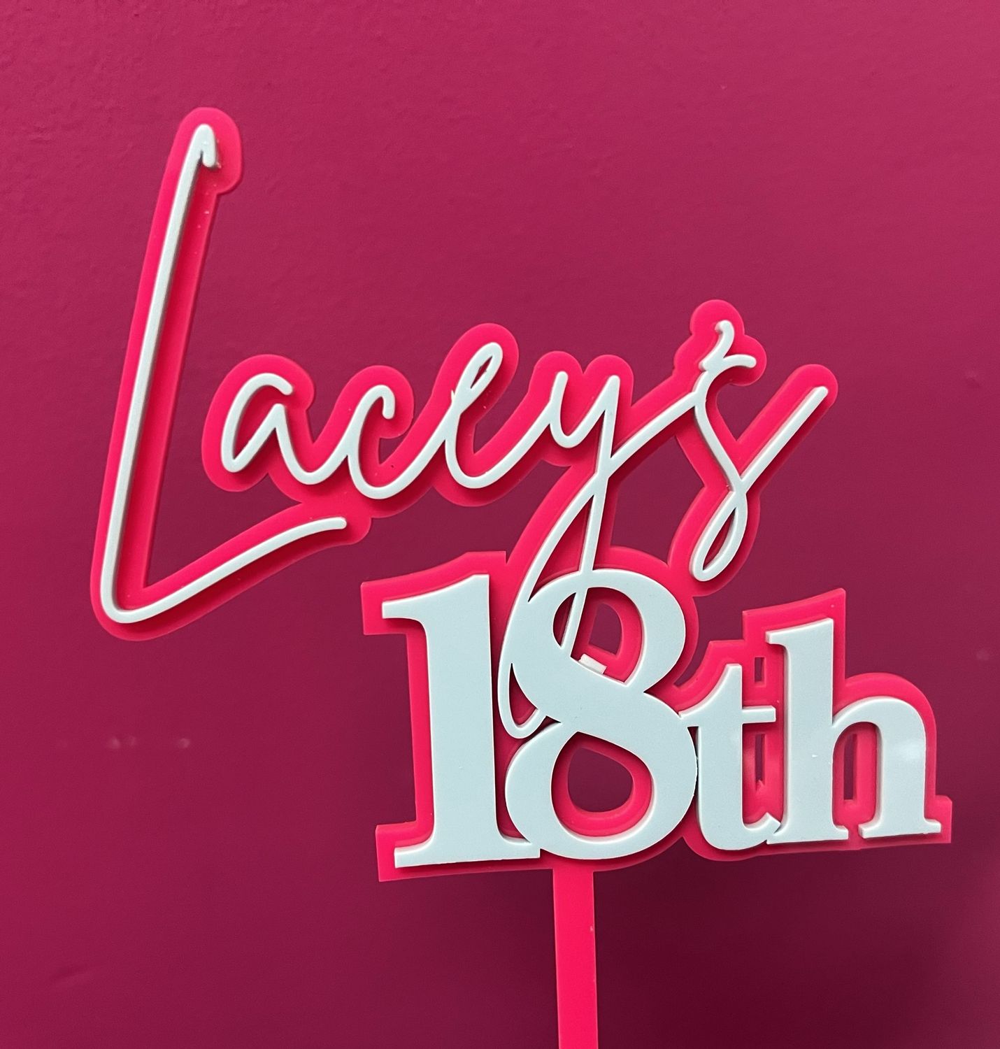 18th Cake Topper Pink and blue