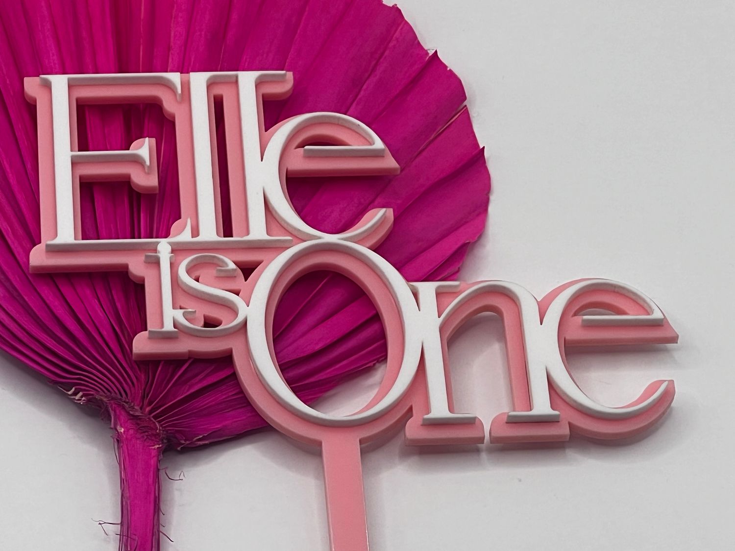 Pastel pink double cake topper