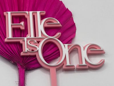 Pastel pink double cake topper