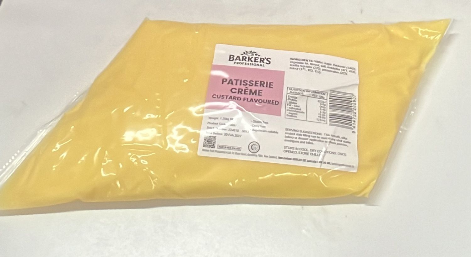 Custard Flavoured Patisserie Crème Filling