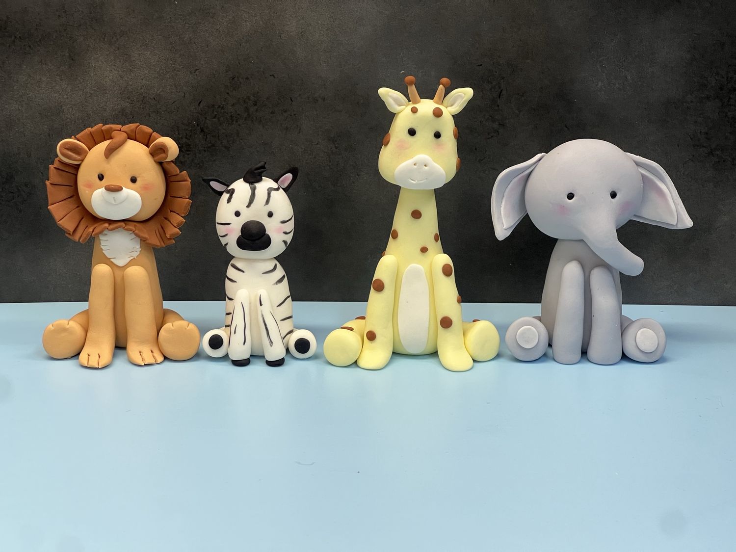 Baby Jungle Animal Cake Topper Set