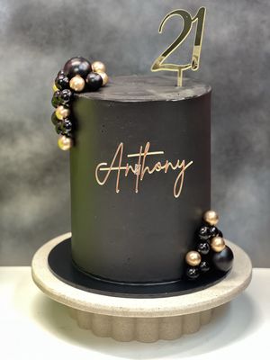 Elegant Black Buttercream Cake