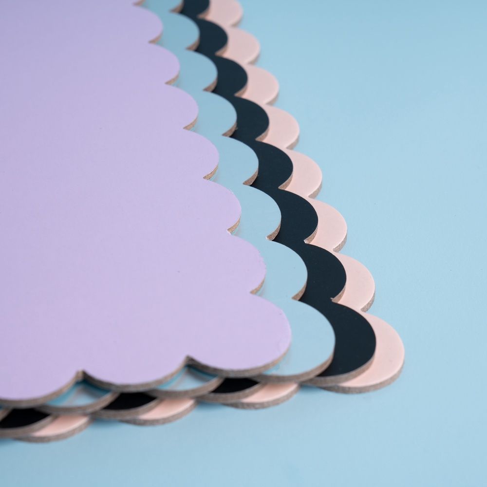 RECTANGLE Dual-Colour Scalloped Cake Board