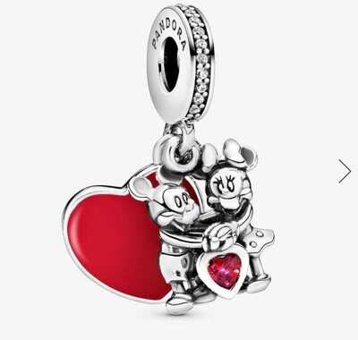 Charm Colgante Minnie y Mickey con Amor