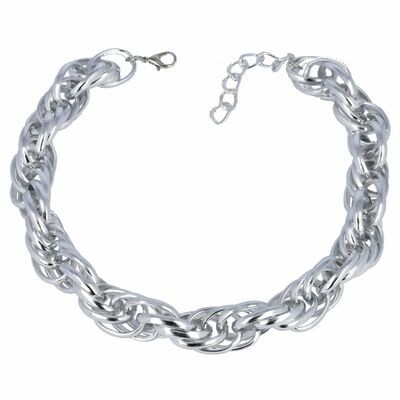 Collana girocollo catena in alluminio leggero colore silver