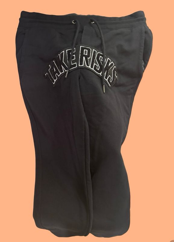 Take Risks Black Monochrome Scale Bottoms 