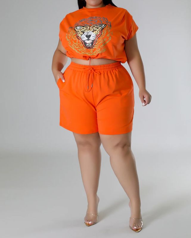 Orange 2 piece short set
