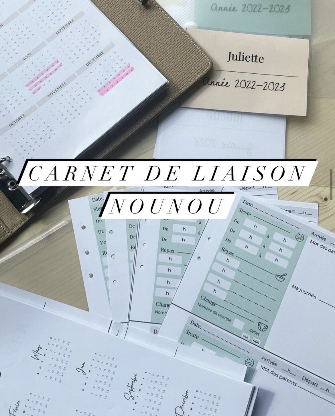 Cahier De Présence Nounou Page De Garde Carnet de liaison Nounou / crèche