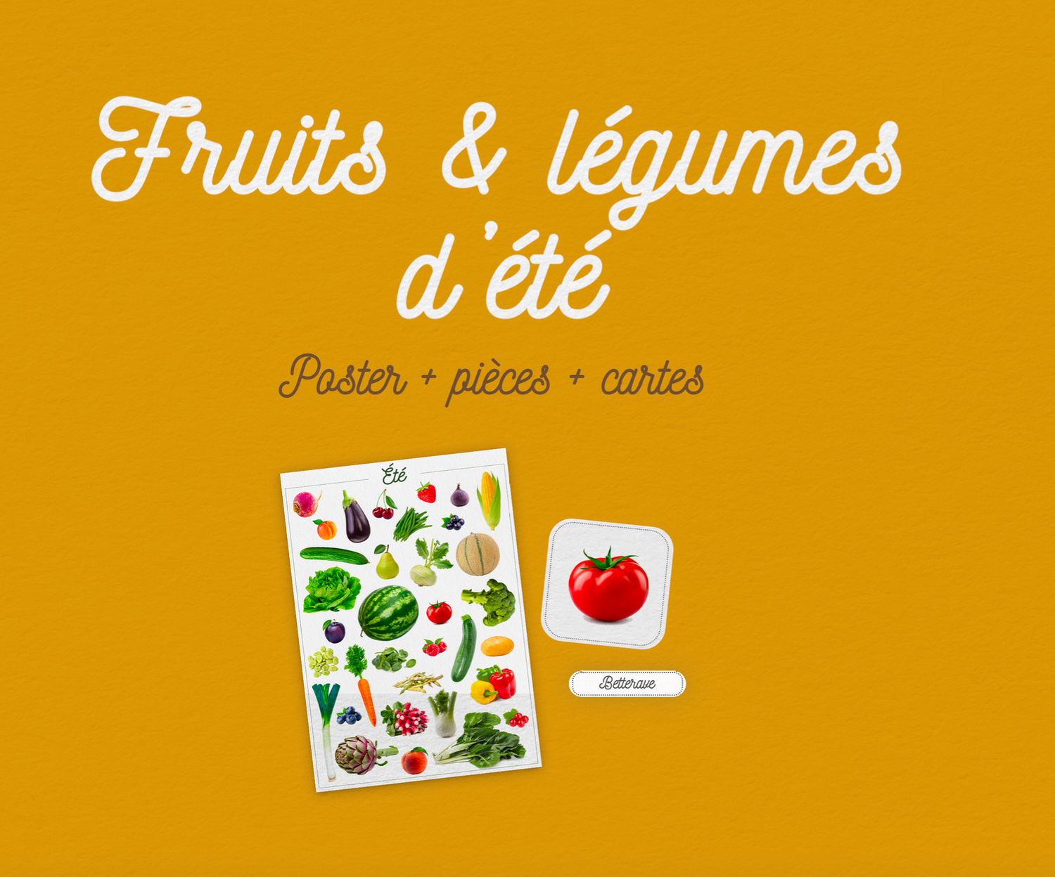 Poster des fruits et légumes. - Version été