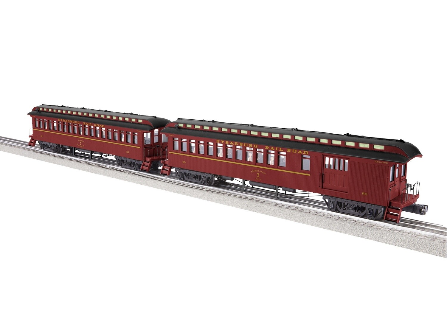LIONEL 2227170 | O SCALE | STRASBURG RR (1990S) WOOD COACH/COMBINE 2-PACK #1