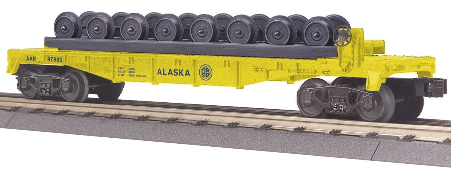 MTH30-76460 | O Gauge | RailKing Flat Car w/Wheel Set | Alaska