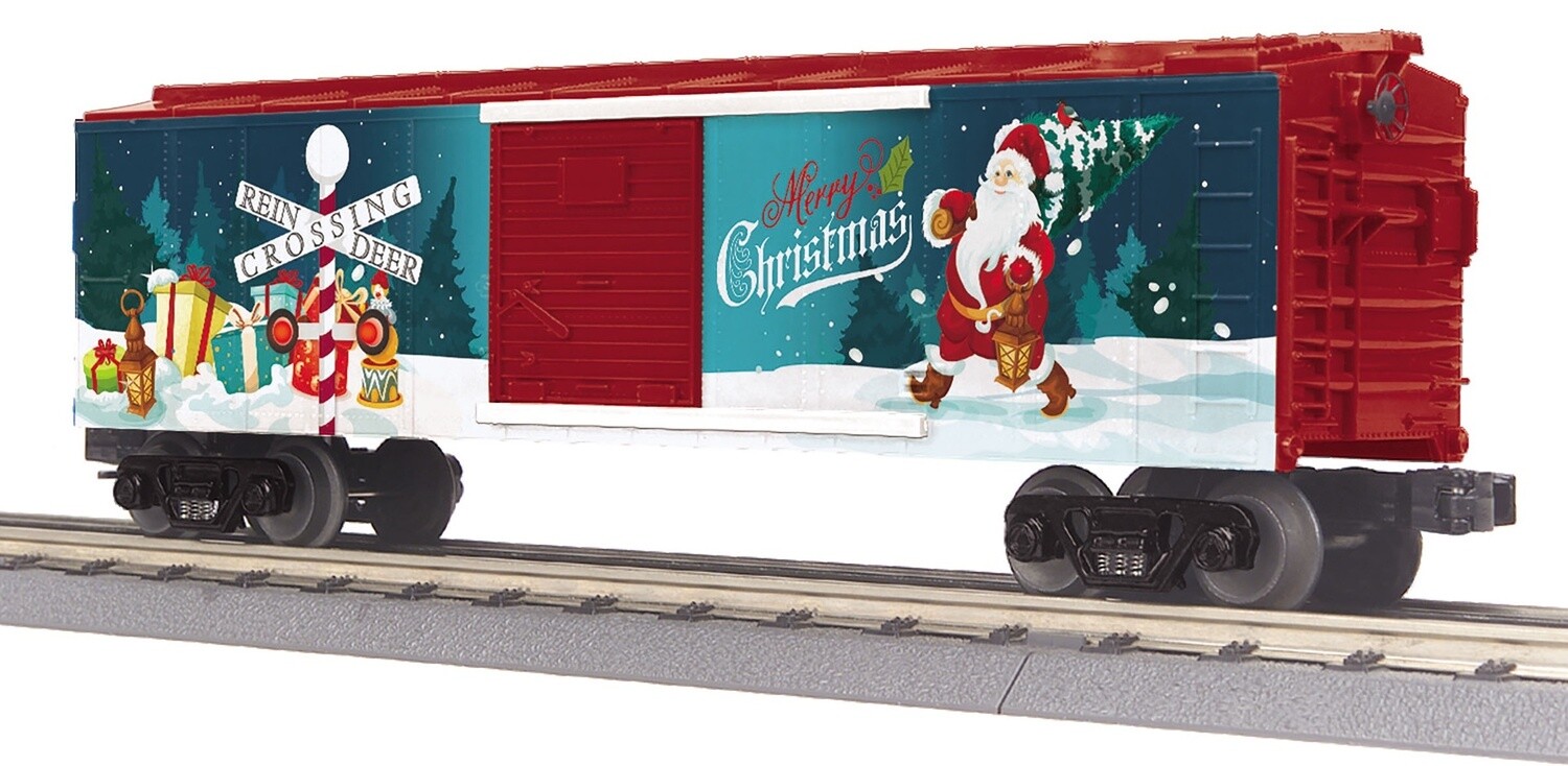 MTH30-71019 | O Gauge | RailKing Box Car w/Blinking LEDs | Christmas