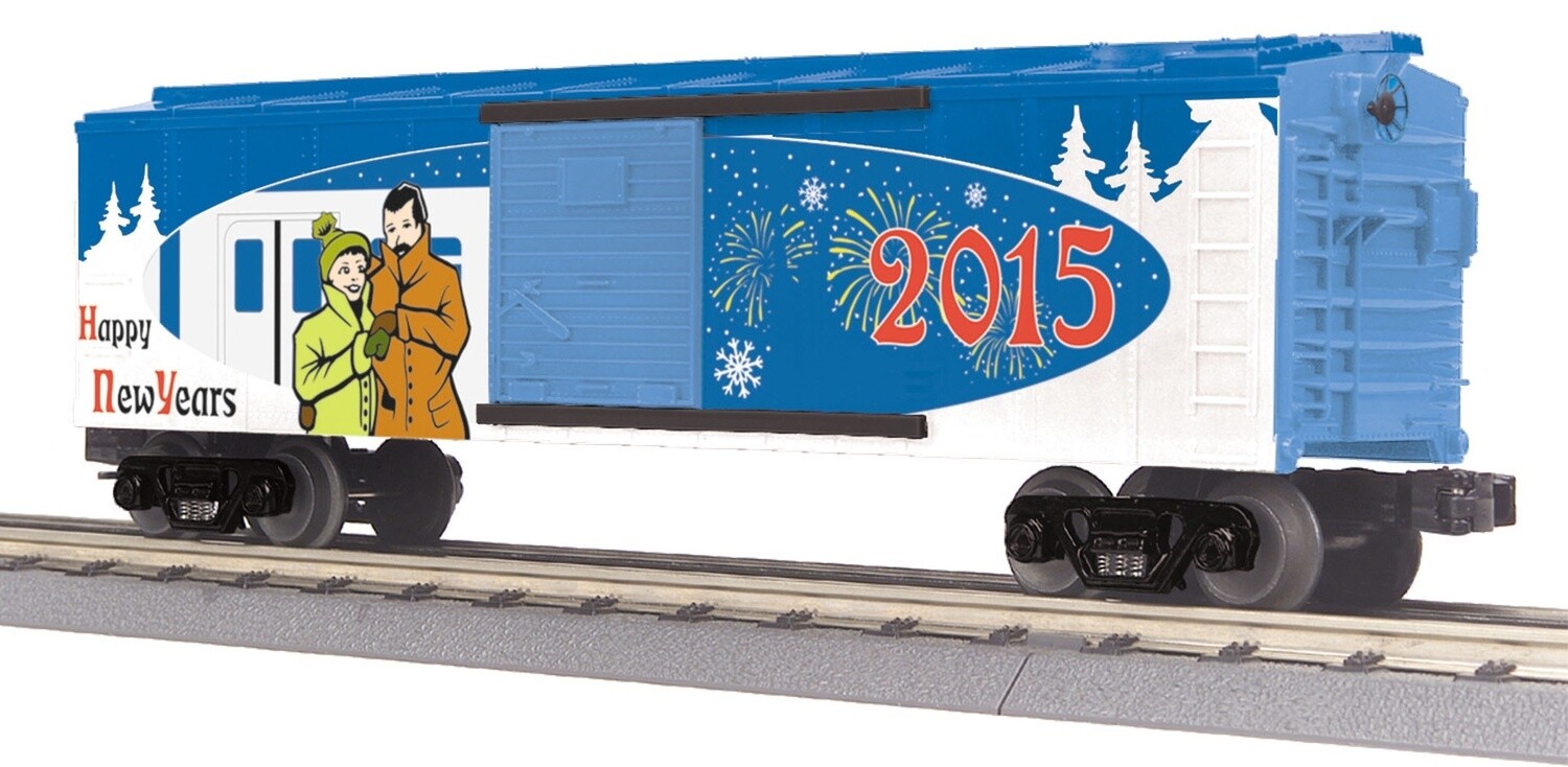 MTH30-74781 | O Gauge | RailKing Box Car | Happy New Year
