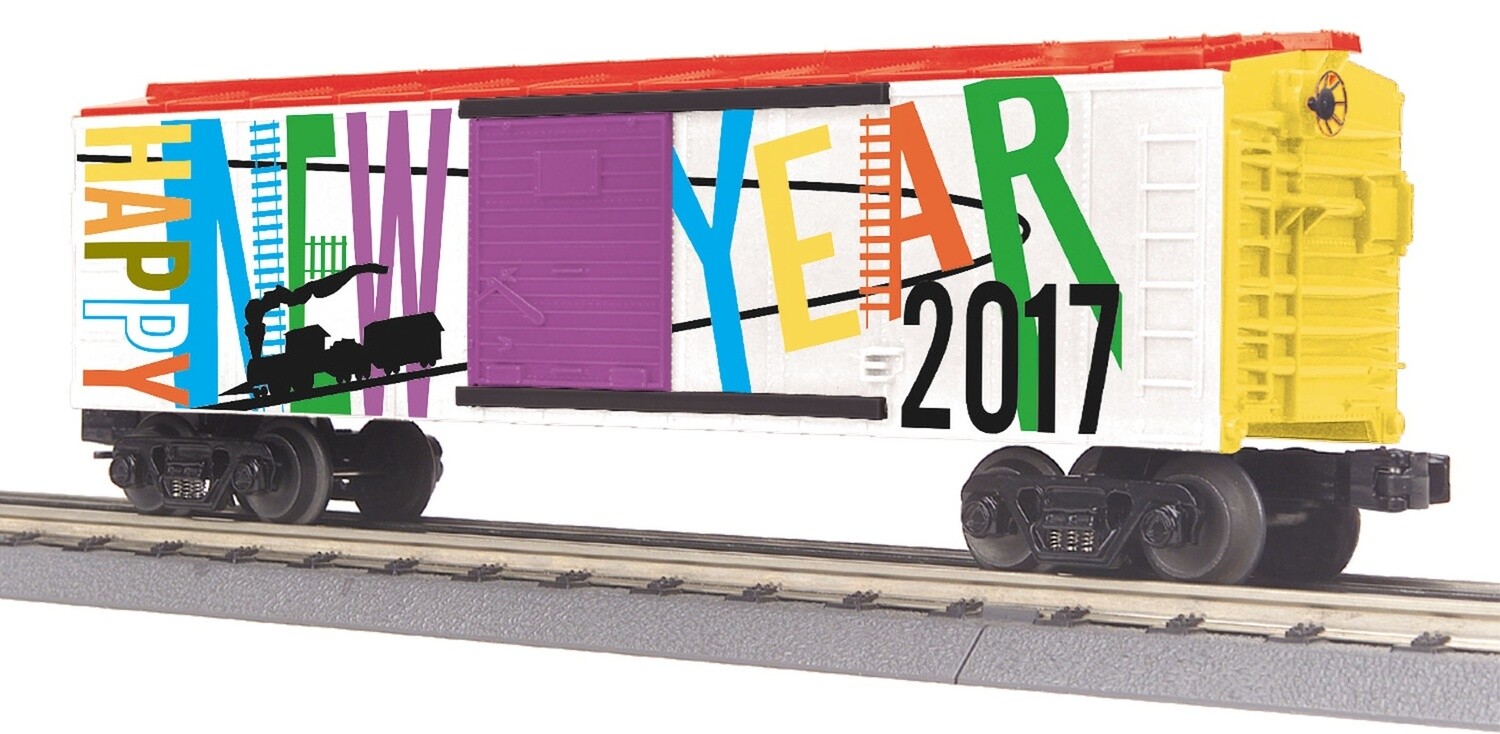 MTH30-74844 | O Gauge | RailKing Box Car | Happy New Year