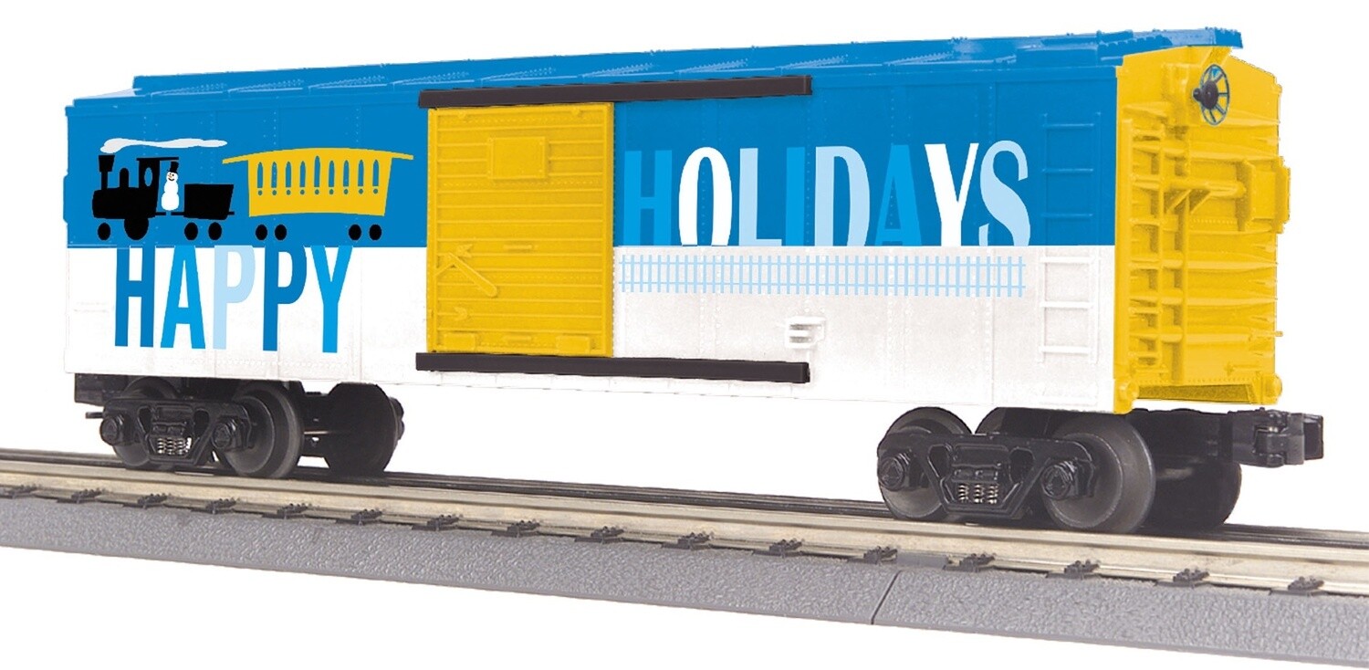 MTH30-74842 | O Gauge | RailKing Box Car | Happy Holidays