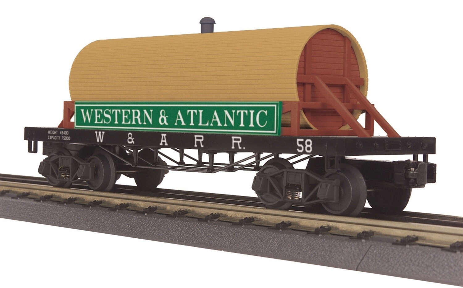 MTH30-73410 | O Gauge | RailKing Wooden Tank Car - 19th Century |  W.A.R.R.