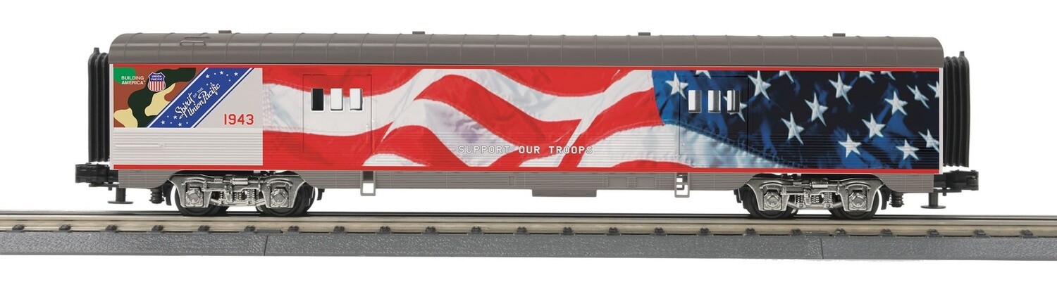 MTH30-68039 | O Gauge | RailKing 60' Streamlined Baggage Car | Union Pacific (UP Spirit)