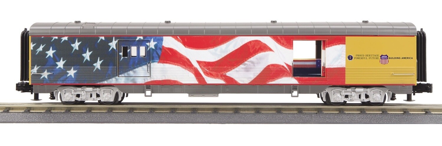 MTH30-68224 | O Gauge | RailKing 60’ Streamlined Baggage Car | Union Pacific (Flag)