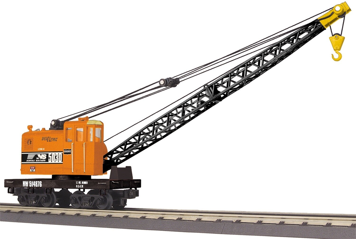 MTH30-79518 | O Gauge | RailKing American Crane Car | Norfolk Southern