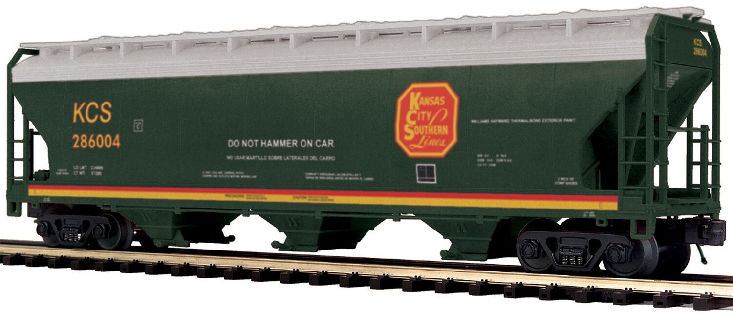 MTH20-97959 | O Gauge | Premier 3-Bay Centerflow Hopper | Kansas City Southern